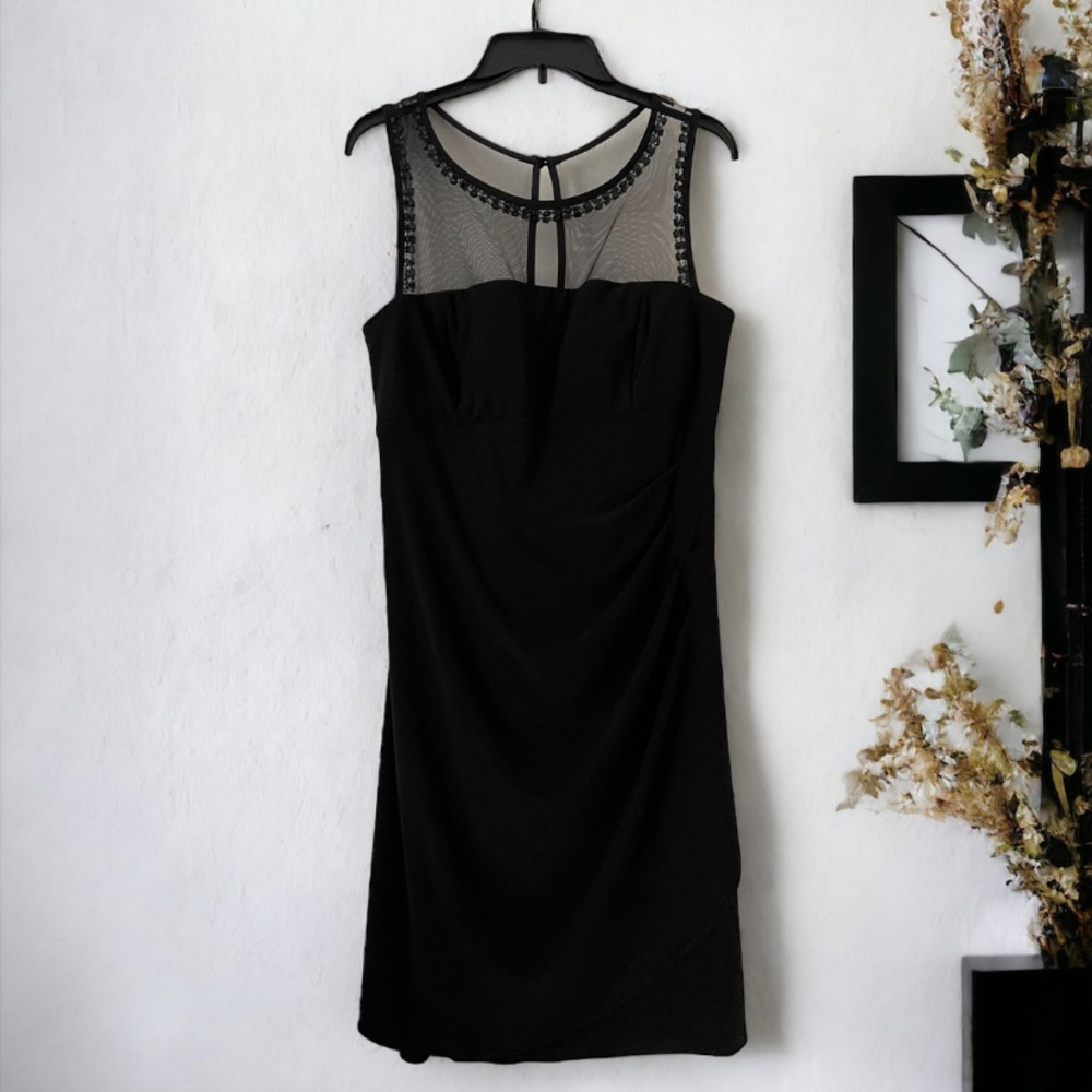 Scarlett Black Sleeveless Beaded Cocktail Dress - Picture 4 of 14